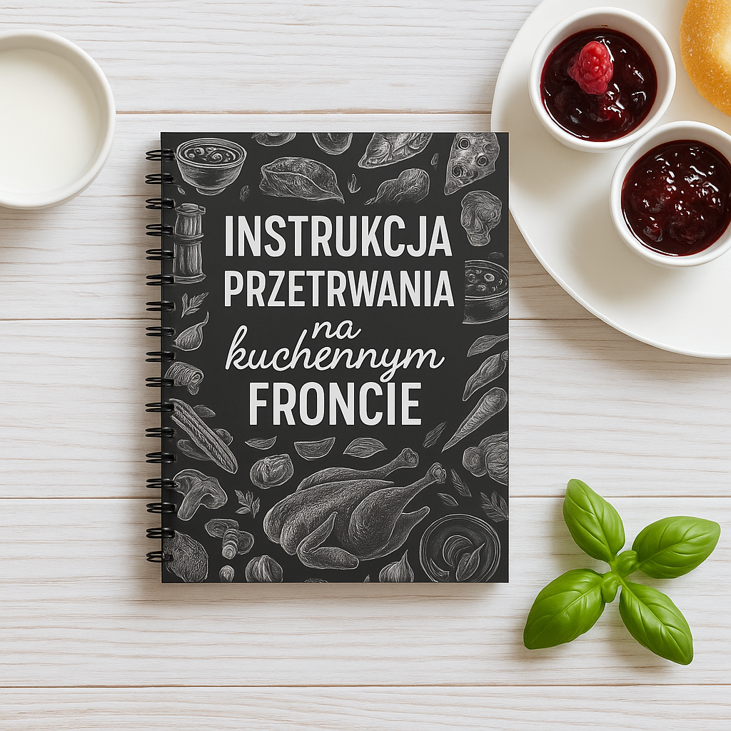 "Instrukcja przetrwania na kuchennym froncie" notatnik na przepisy