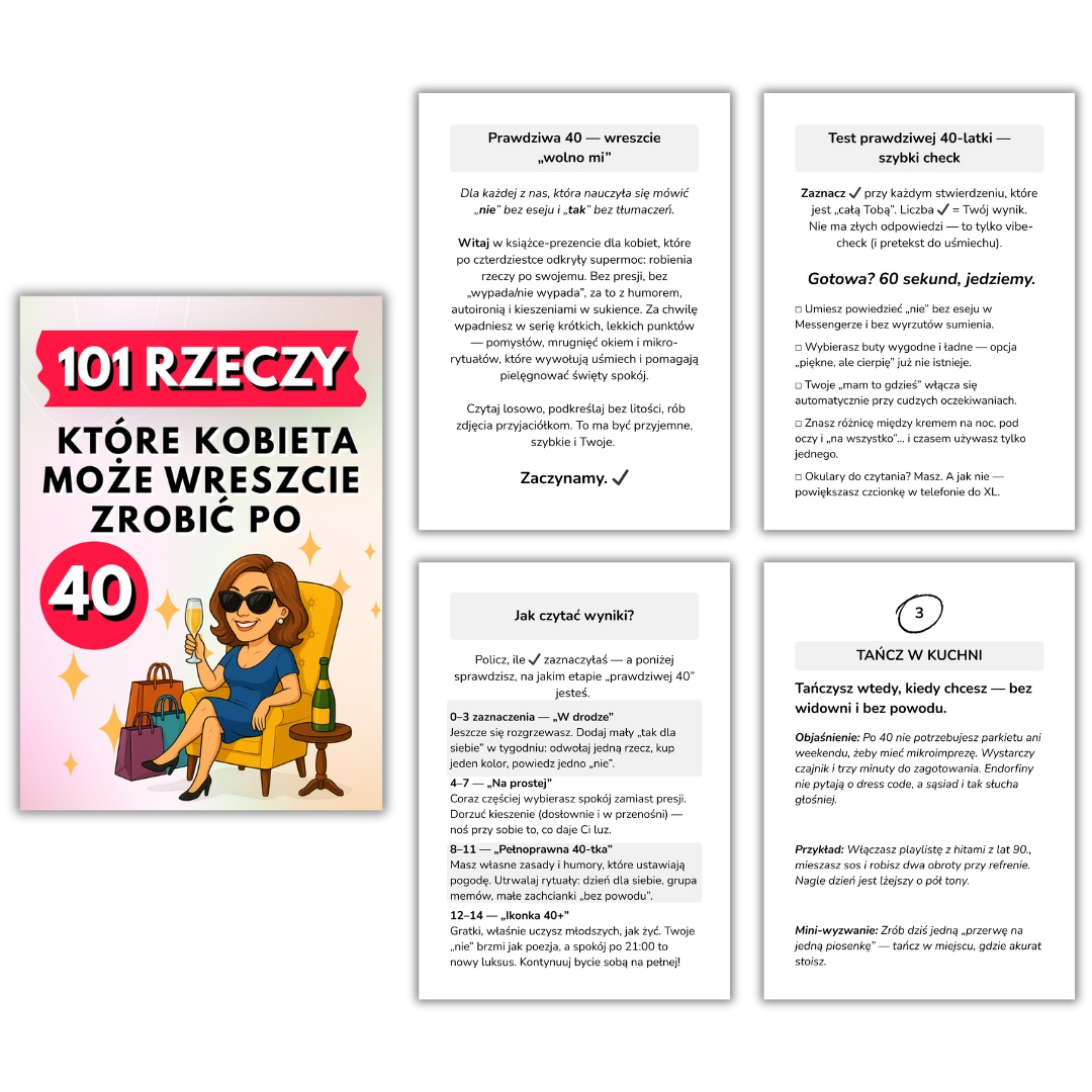 "101 Rzeszy które kobieta może wreszcie zrobić po 40"